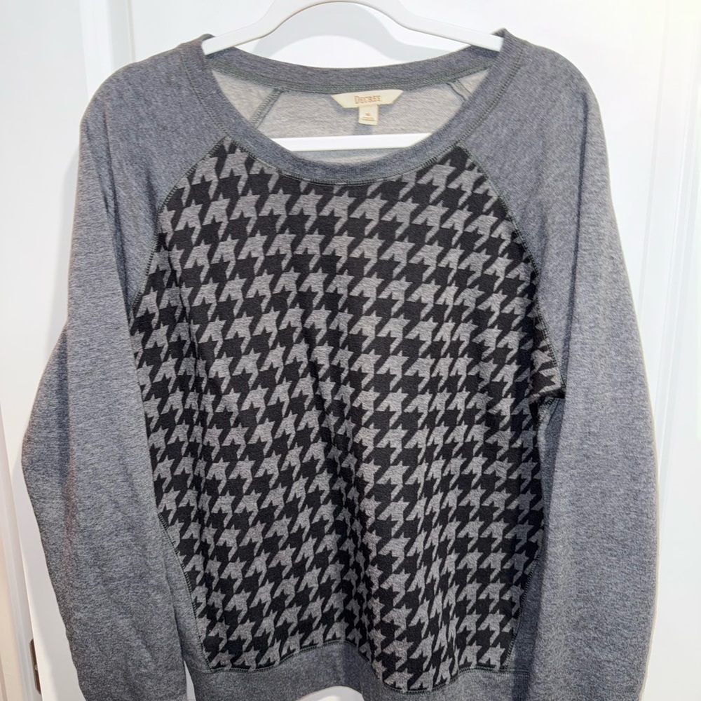 Decree womens Black and Gray Houndstooth Sweater Pullover Size XL - Picture 2 of 8